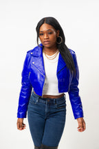 Women's Classic Crop Biker Royal Blue [SLIM FIT]