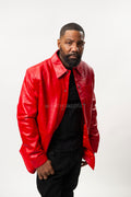 Men's Luka Leather Shirt [Red]