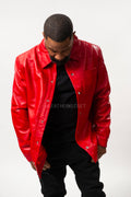 Men's Luka Leather Shirt [Red]