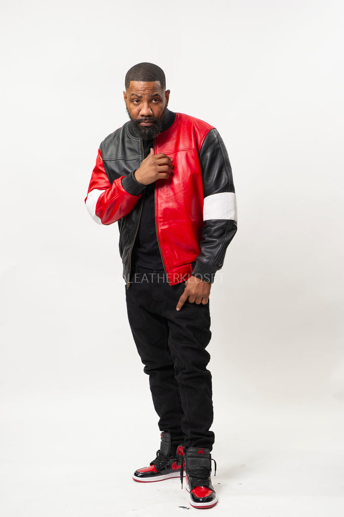 Men's Baseball Multi Color Jacket [Black/Red] – LeatherKloset