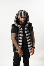 Men's Mink Vest With Chinchilla Trimming