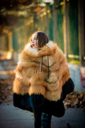 Women's Fox Fur Poncho