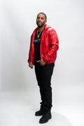 Men's Leather Hoodie [Red]