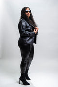 Women's Martina Leather Blazer [Black]
