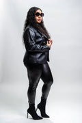 Women's Martina Leather Blazer [Black]