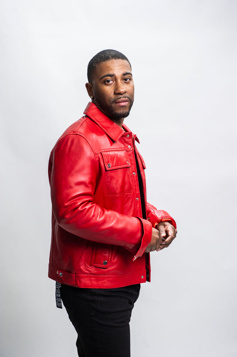 Men's Jax Leather Jacket [Red]