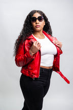 Women's Classic Biker Red [ SLIM FIT]