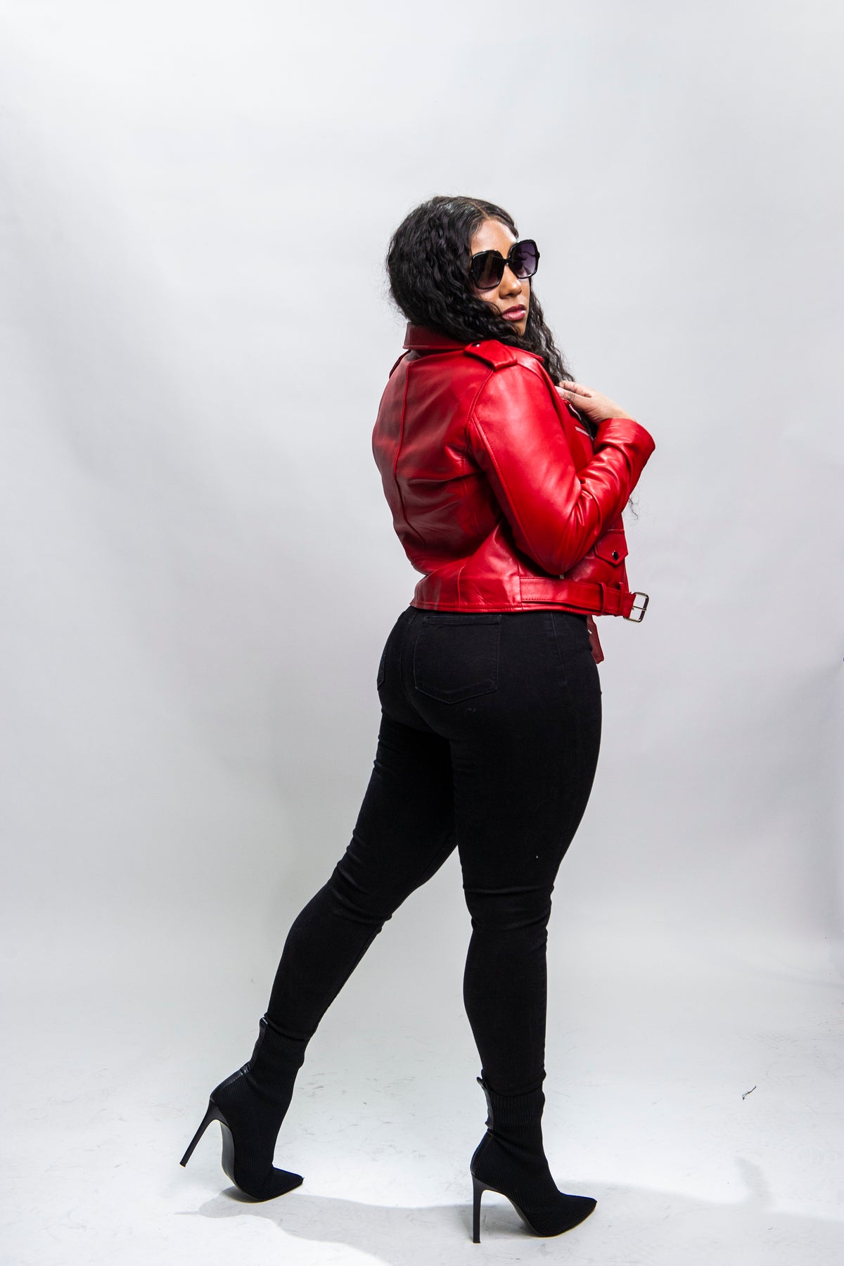 Women's Classic Biker Red [ SLIM FIT]