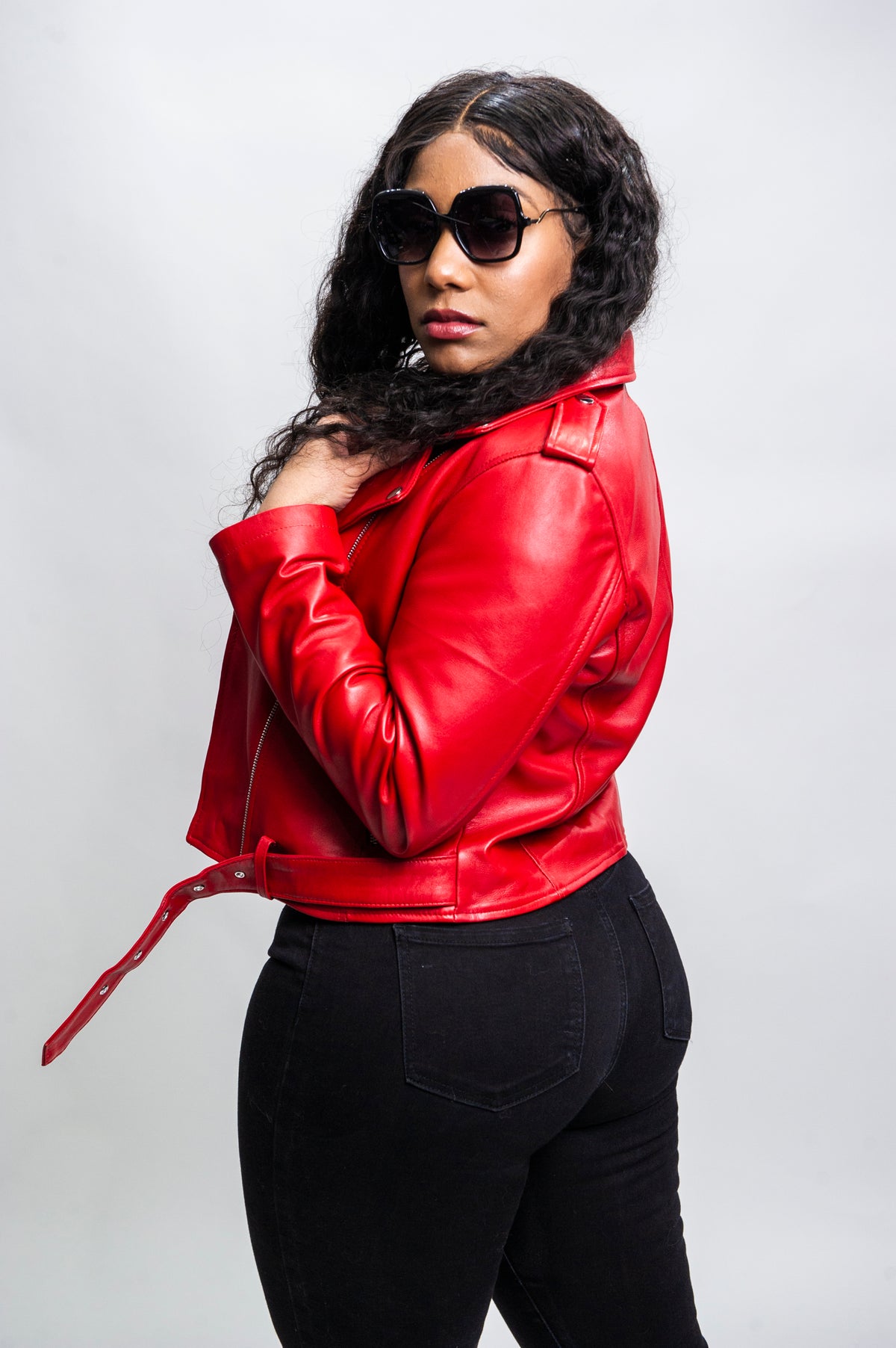 Women's Classic Biker Red [ SLIM FIT]