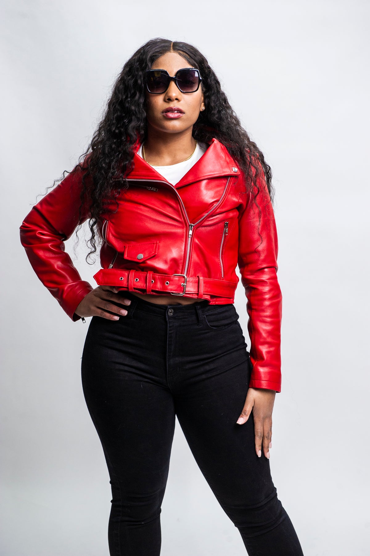 Women's Classic Biker Red [ SLIM FIT]
