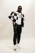 Men's Checkmate Jacket & Track Pants [Black/White]