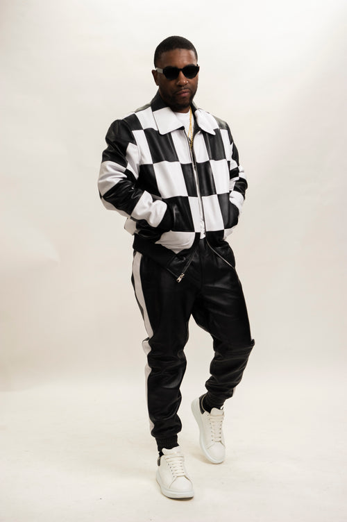 Men's Checkmate Jacket & Track Pants [Black/White]