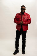 Men's James Leather Shirt [Red]