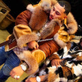 Mens Andre Shearling Biker With Fox