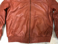 Men's Classic Baseball Leather Jacket [Rust]