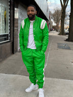 Men's Liam Leather Track Suit [Green/White]