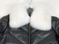 Men's V-Bomber Black Premium Pure White Fox Collar