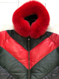 V-Bomber Red/Green/Black With Premium Fur Hood