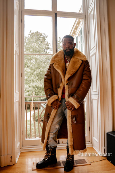 Long Shearling Coat Men Men's Shearling Trench Coat – LeatherKloset