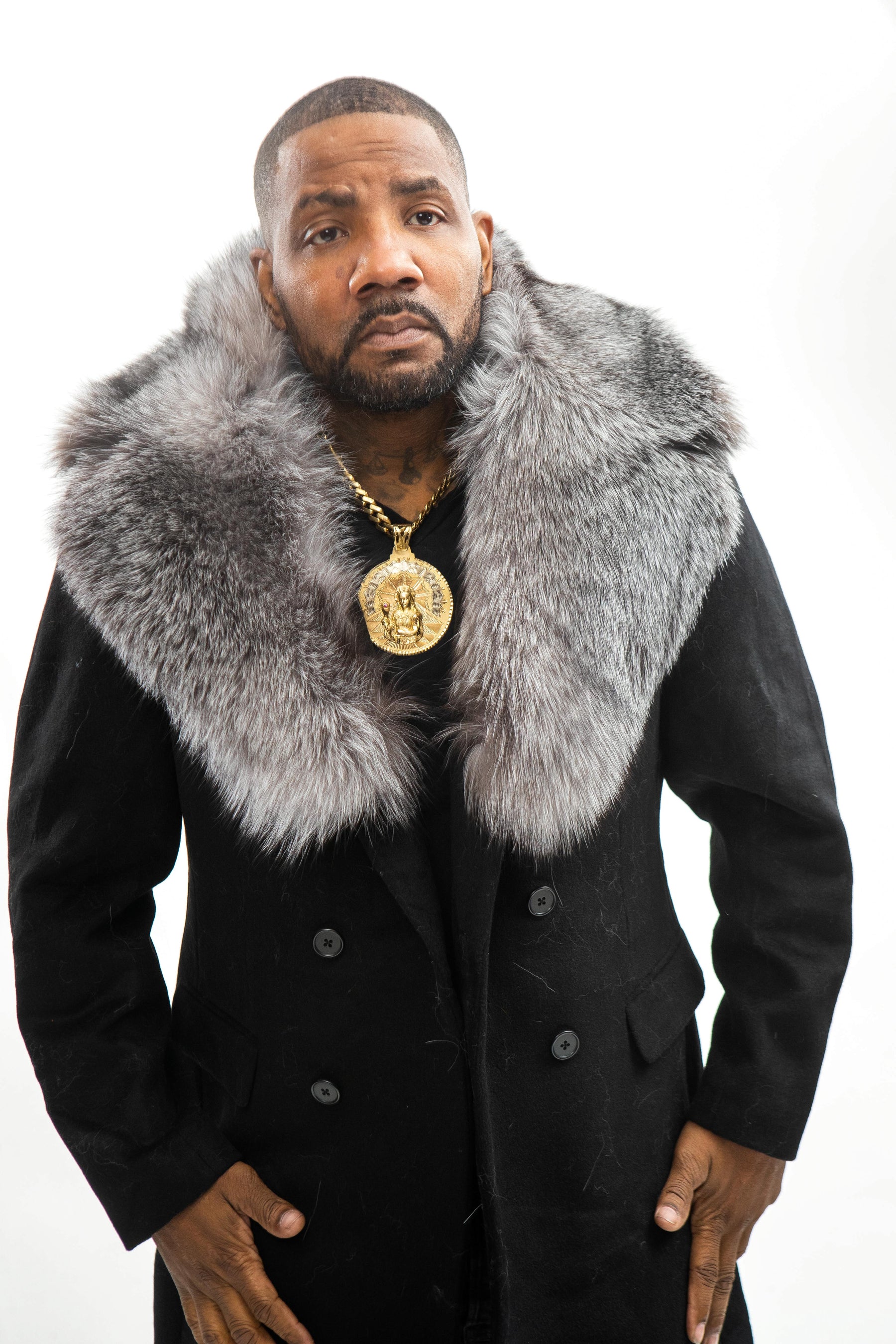 Fur Coat Mens Long Cashmere Coat Men's Cashmere Trench Coat Black