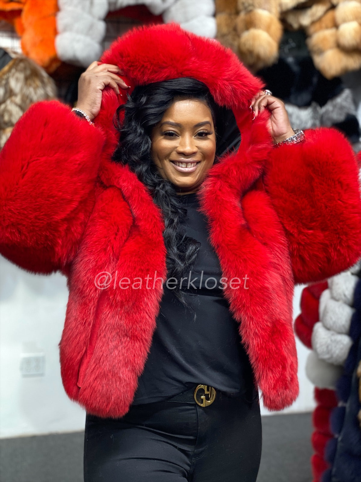Women's Luna Fox Jacket [Red] – LeatherKloset