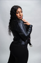 Women's Classic Biker Black [Gold Harware]