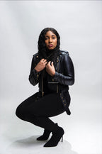 Women's Classic Biker Black [Gold Harware]