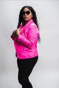 Women's Martina Leather Blazer [Pink]