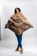 Women's Fox Fur Poncho [Natural]