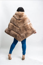 Women's Fox Fur Poncho [Natural]