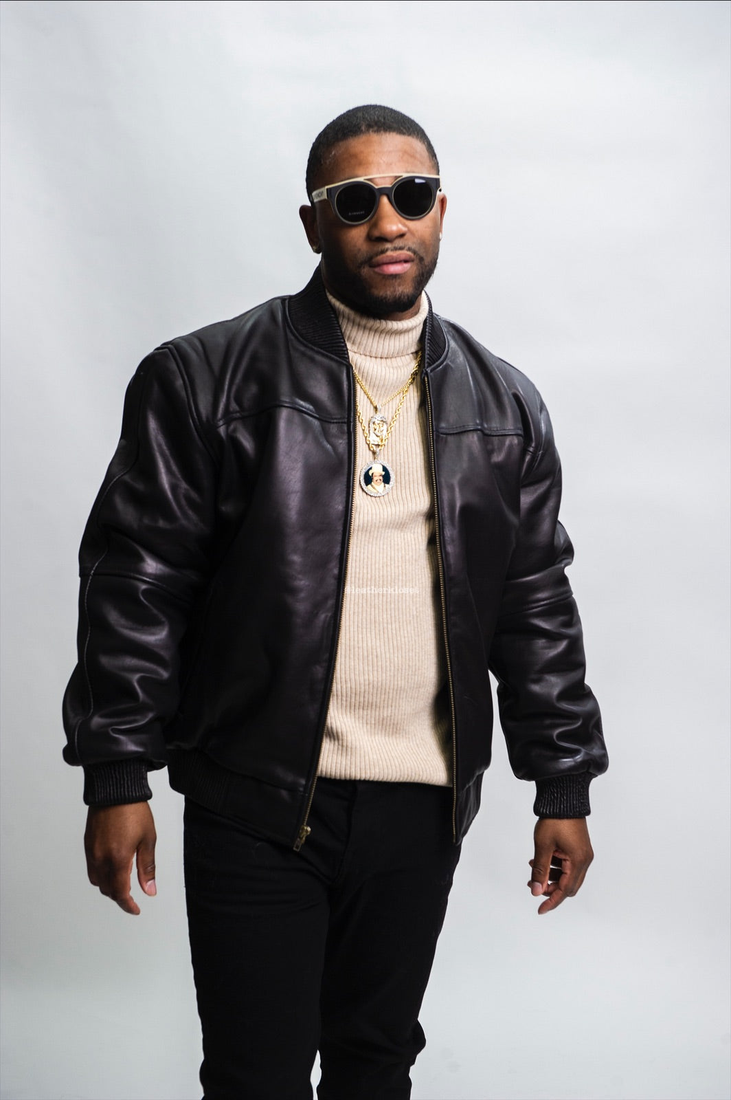Men's Classic Baseball Leather Jacket [Black]