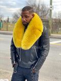 Men's Trey Biker Full Fox Fur Collar [Yellow Fox]