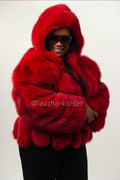 Women's Farah Fox Bomber Jacket With Hood [Red]