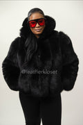 Women's Farah Fox Bomber Jacket With Hood [Black]
