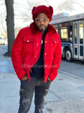 Mens Troy Shearling Jacket With Hat [Ox-Blood]