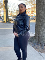 Women's BB Leather Jacket [Black]