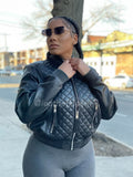 Women's Lucas Quilted Leather Jacket [Black]