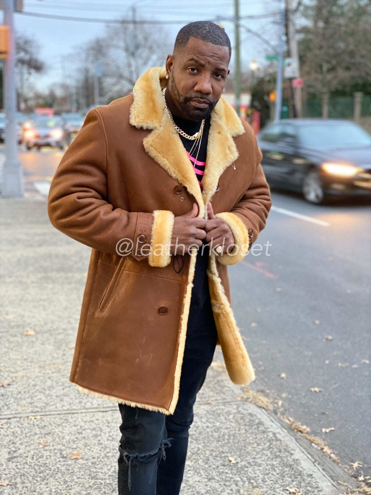 Leather Jacket Real Shearling Coat Mens Men's B3 RAF Sheepskin