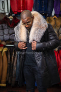 Men's Theo Sheepskin Shearling With Fox [Black with Crystal Fur]