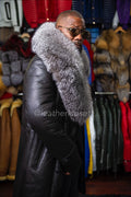 Men's Theo Sheepskin Shearling With Fox [Black with Silver Fur]