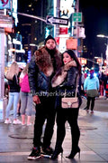 Women's Jay Biker Black Full Raccoon Fur