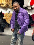 Men's Trey Biker Jacket Purple