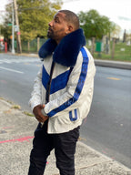 Men's Real Python And Leather Bomber Jacket