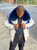 Men's Real Python And Leather Bomber Jacket