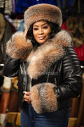Women's Jay Biker Full Fox Fur [With Head Band Crystal]