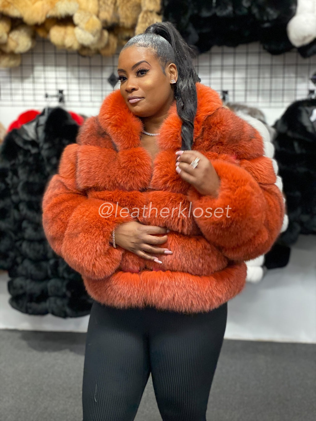 Women's Ava Fox Bomber Jacket [Burnt Orange]