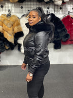 Women's BB Jacket With Premium Fox Fur Hood [Black Fur]