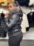 Women's BB Jacket With Premium Fox Fur Hood [Silver Fur]