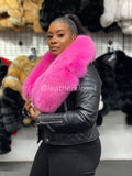 Women's Jay Biker Full Fox Fur [Hot Pink Fur]