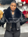 Women's Jay Biker Full Fox Fur [Black Fur]